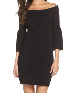 BB Dakota Black Ribbed Knit Dress